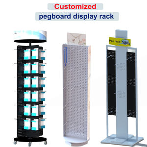 Estantes de alambre de almacenamiento de piso de conveniencia Soporte de exhibición para bebidas, estante de exhibición de estante POP de metal, estante de exhibición de tablero de clavijas - Product Image 5