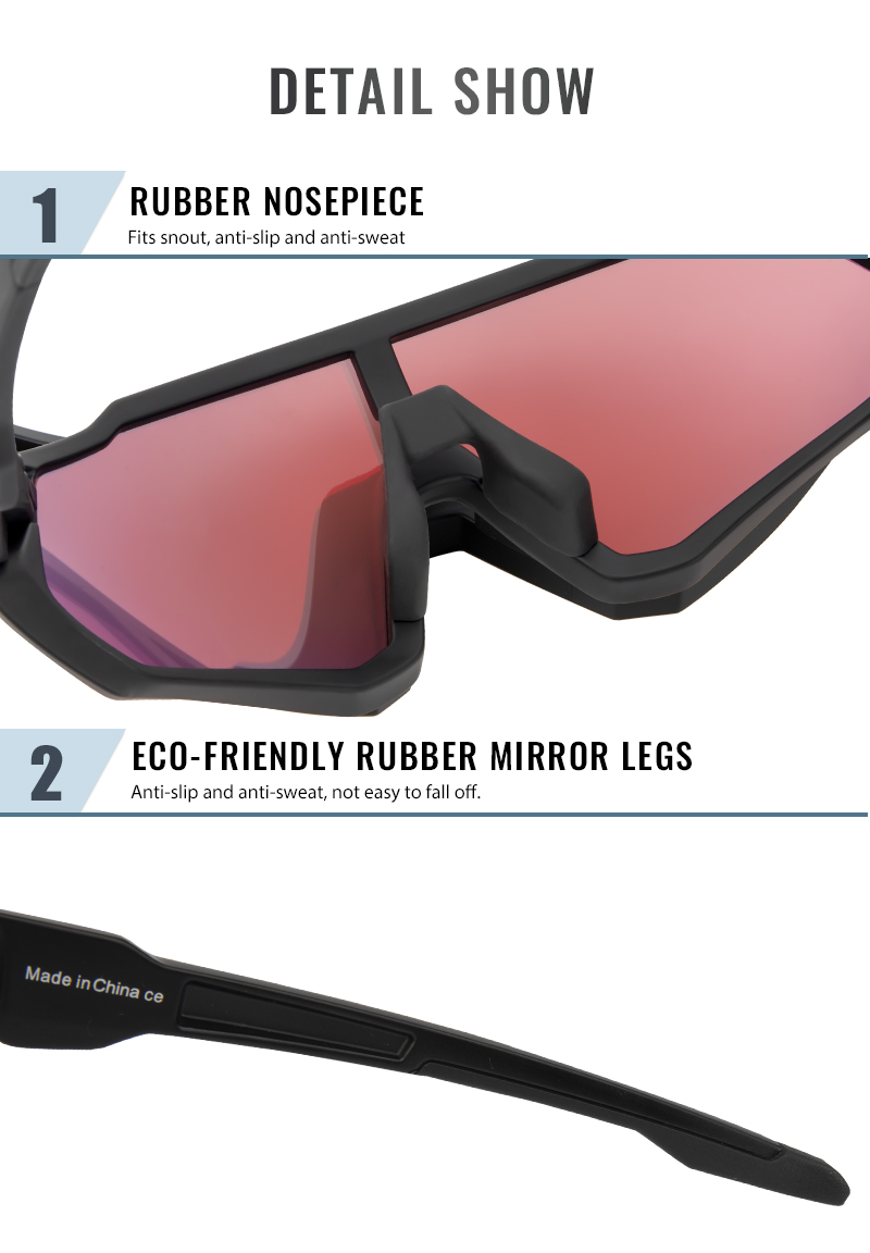 RTS UV400 Cycling Sunglasses Sport Glasses Outdoor Racing TR90 Road Bike Eyewear Anti Glare Polarized Bicycle Sunglasses1 Lens