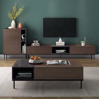 Ensemble de mobilier moderne en bois pour la maison et la salle à manger Meuble TV Armoires à côté de la table basse
