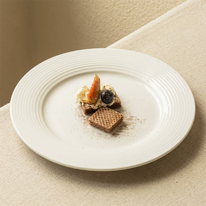 Plato plano al por mayor de fábrica de China 8/10.5 "plato de cerámica redondo de Hotel blanco puro grande restaurante - Product Image 2