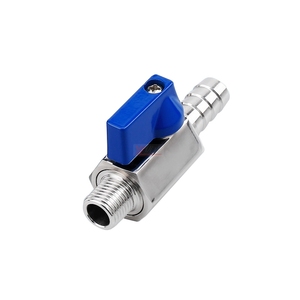 Vanne à Bille En Acier Inox 304, Passage Complet, Filetage Mâle/mâle DN20 (3/4") - Poignée Bleue, Pour Eau, Huile, Gaz