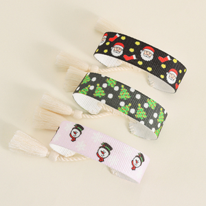 <span class=keywords><strong>Bracelet</strong></span> tissé en gros d'usine, nouveau design 2026, personnalisable, imprimé par transfert thermique, avec pompon, unisexe - Product Image 1