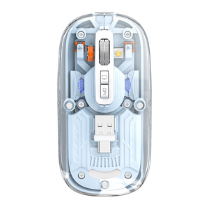 Mini ratón óptico inalámbrico de 3 modos, 2400DPI, silencioso, ligero, diseño portátil, estilo 3D, para juegos, portátiles, uso creativo en la oficina - Product Image 1