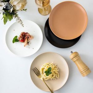 Platos de Cerámica Nórdicos de 9 Pulgadas, con Esmalte Brillante de Colores Mezclados, Platos Occidentales para Bistec y Ensalada, para Uso Doméstico - Product Image 2