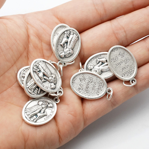 Accesorios de joyería católica Color plata Saint Medal Holy Family Pendant Opp Bag Aleación religiosa plateada - Product Image 3