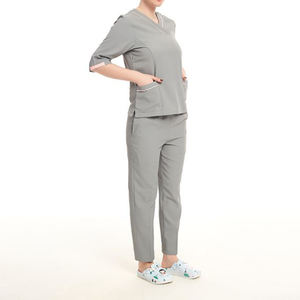 Uniformes Médicos de Mezclilla con Logotipo Personalizado, Trajes de Enfermera, Esteticista, Dentista, Hospital, 2 Piezas, Unisex - Product Image 1