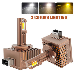 หลอดไฟหน้ารถยนต์ LED 3 สี 3000K 4300K 6500K รุ่น D ซีรีส์ D1S D2S D3S D4S ไฟ LED รถยนต์แบบสามสี - Product Image 2