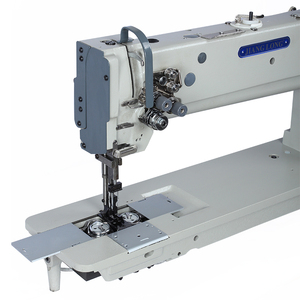 Machine à coudre industrielle JL-6620 à double aiguille pour tapisserie et cuir, bras long, point noué double, grand crochet, pied entraîneur - Product Image 4