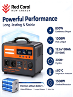 OEM800W1000W Stasiun Daya Portabel 1010Wh Generator Tenaga Surya Gelombang Sinus Murni RV Berkemah Perjalanan Luar Ruangan 220V Darurat Rumah Tangga
