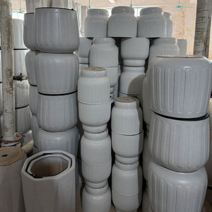 Bộ 2/3 Chậu hoa gốm lớn với cơ sở chống trượt ngoài trời trồng vườn thực tế cho cây - Product Image 1