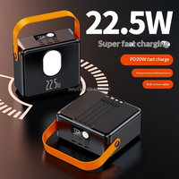 Batterie externe haute capacité 150000 mAh, charge rapide 22,5 W, 3 ports de sortie USB, double lampe d'éclairage, super chargeur