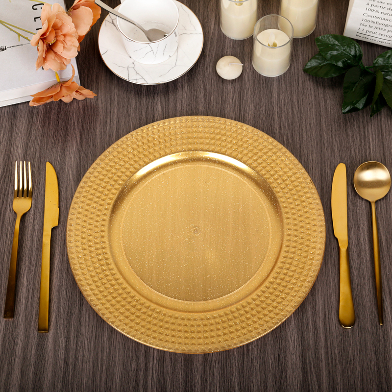 SLC776 Luxury Round Plastic Plate Decorative