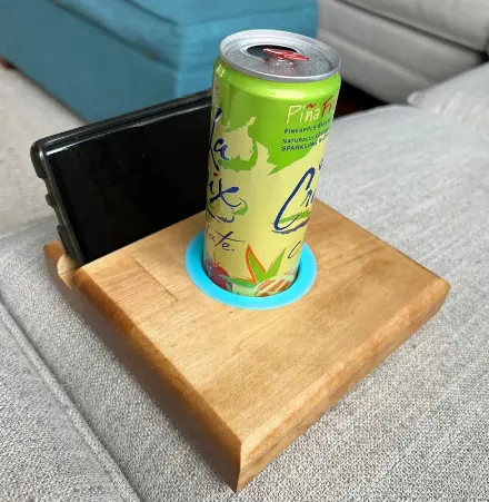 Cổ Điển Gỗ Handmade Uống Neo Sofa Cup Có Thể Phục Vụ Chủ Giường Coaster Ghế Caddy Khay Với Người Giữ Điện Thoại