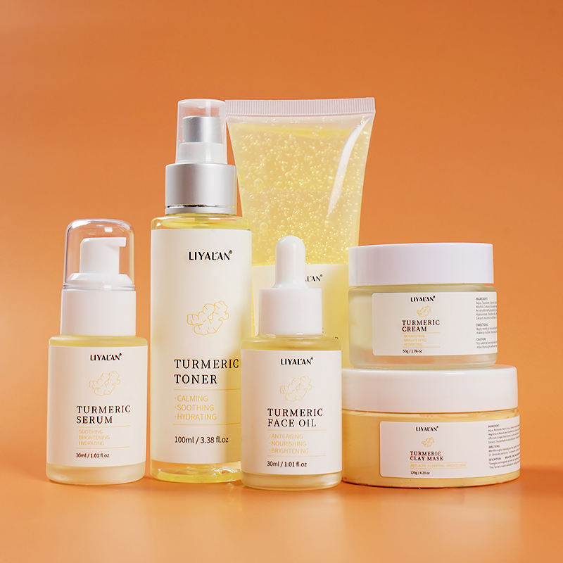 Фирменный набор для ухода за кожей лица с куркумой, отбеливающий против акне, антивозрастной Органический крем для красоты, куркума, корейский набор для ухода за кожей