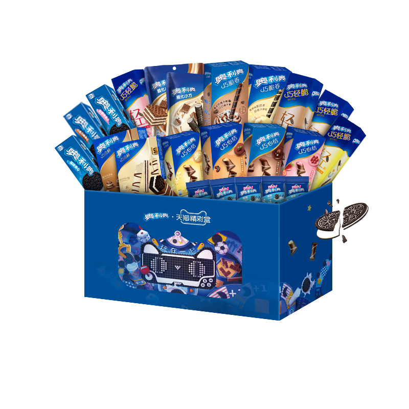 Коробка Oreo Blue Treasure Box для печенья, закусок, закусок, Подарочная коробка, многовкусовая красная сетка, 1338 г