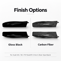 Diffuseurs d'angle de pare-chocs arrière ABS pour Audi A5 S5 F5 Facelift 4 portes Sportback, style fibre de carbone noir brillant