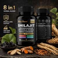 Capsules de Shilajit, Ashwagandha, Rhodiola et Ginseng pour le soutien énergétique, la vitalité, la concentration et l'endurance – Marque privée, OEM, ODM, Fournisseur d'usine