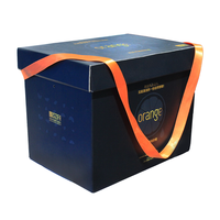 Boîte en papier rigide de luxe sur mesure, emballage en deux parties (base et couvercle) avec poignée en ruban, logo personnalisé imprimé, boîte cadeau pour aliments
