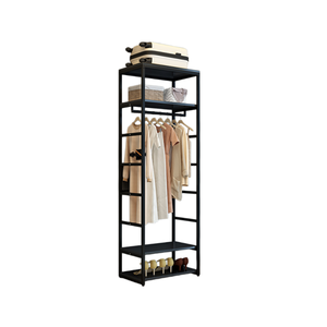 [Version haute] Porte-vêtements en métal, étagère de rangement ouverte, étagère assemblée, étagère sur pied, armoire - Product Image 5