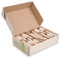 Cuillères jetables écologiques en bois de bouleau, biodégradables et compostables, pour la restauration, lot de 100 pièces, blanches, 165 mm, échantillon gratuit