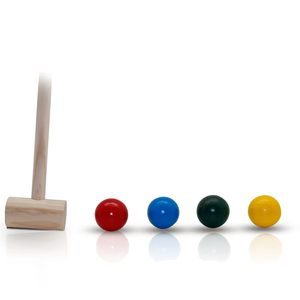 Ensemble de jeu de cour de jardin extérieur familial Croquet de clown en bois pour enfants avec boule de porte pour les sports et le divertissement - Product Image 3