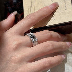 Anillo Abierto de Plata de Ley S925 con Incrustaciones de Piedras Doradas, Diseño Simple y Moderno, Estilo Medieval Vintage de Corte, Alas - Product Image 3