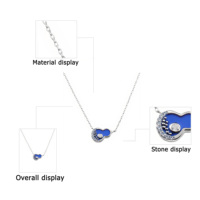Collier Pendentif Tendance en Argent 925 Plaqué Platine avec Zircon pour Femme - Cadeau de Mariage, Bijou de Fête