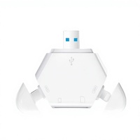 Lecteur de cartes magnétique portable 3-en-1 Plug & Play, adaptateur externe SD TF OTG en ABS, modèle LCOP pour téléphones iOS et USB Type-C