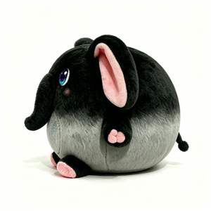 Personaliza el peluche de elefante negro y gris, peluche de elefante redondo, peluche de elefante gordo - Product Image 4