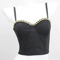 Novance – Top court noir Sexy pour femmes, Bustier uni, personnalisé, Camisole Vintage, vêtements pour femmes, soutien-gorge en maille