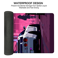 Tapis de souris de style néon à thème de course personnalisé Accessoire de bureau Cyberpunk de 3mm d'épaisseur pour les joueurs en stock!