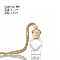 Diffuseur de voiture en verre vide en forme de cœur, rechargeable, 6 ml, couleur dégradée, pour aromathérapie et désodorisant