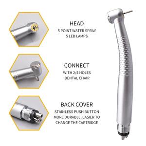 Handpiece Gigi Kecepatan Tinggi 5 LED Air Turbina Tanpa Bayangan Handpiece Semprotan Udara Air Handpiece 2/4 Lubang Alat Kedokteran Gigi - Product Image 5