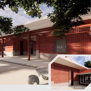 Foshan โบราณโบราณโบราณหยาบโบราณใช้สไตล์จีนแบบดั้งเดิมอิฐผนังพื้นอิฐตกแต่งภายนอก - Product Image 4