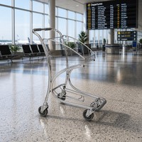Carrito de Equipaje de Tres Ruedas Pingfang con Logotipo Personalizado, Carro de Acero Inoxidable para Aeropuerto, Precio Competitivo