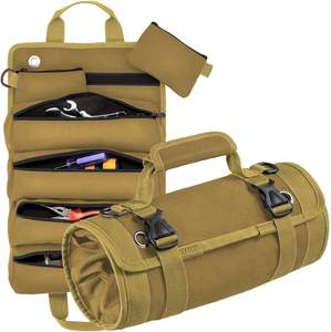 Free sample Custom Logo Canvas Multi-Purpose Wrench Roll up Bag <b>Tool</b> Organizer Hanging <b>Tool</b> Zipper Tote <b>Storage</b> Travel Pouch - Product Image 4