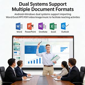 Tableau blanc interactif intelligent LED 4K multi-<span class=keywords><strong>touch</strong></span> 20 points de 75 pouces pour intérieur, <span class=keywords><strong>double</strong></span> système LCD, caméra 48MP pour salles de réunion - Product Image 3