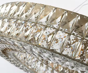 Gran oferta, candelabro decorativo moderno, colgantes para habitación, anillo redondo de cristal de lujo, luz colgante LED - Product Image 6