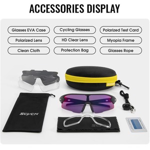Lunettes de soleil polarisées Scyon à monture intégrale, coupe-vent, pour le sport en extérieur, la course à pied, le VTT, pour hommes et femmes, tendance - Product Image 4
