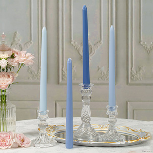 Bougies coniques de 25 cm de long, sans fumée, colorées, pour créer une ambiance festive, pour mariage, banquet, anniversaire, décoration de table avec supports. - Product Image 2