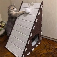 Vente en gros de maison à gratter pour chat en triangle avec design de tunnel grotte à chat fermée pour chats d'intérieur toutes les saisons
