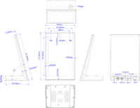 8 pouces L-Shape Desktop Android 11 Tablet Kiosk Affichage à écran vertical pour restaurant client Commande à usage industriel