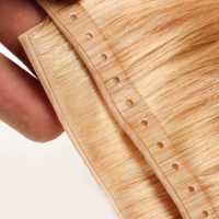 Qingdao Honor Hair XO Skin Weft avec trous, 100% cheveux humains russes Remy alignés sur les cuticules, invisibles, sans perte ni nœuds