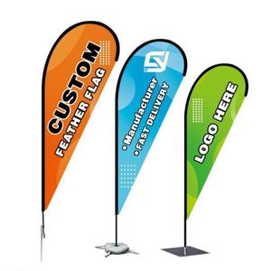 New Popular Product Polyester Roadside <b>Garden</b> AD Personalized Advertising Outdoor Custom Beach Feather <b>Flags</b> Custom Banner Stand - Product Image 3
