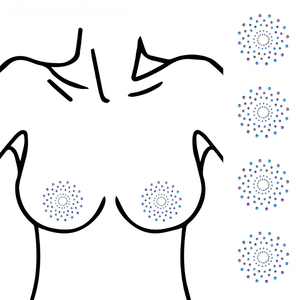 Autocollants de poitrine en tissu Dobby ajouré respirant avec strass magnifiques et pierres brillantes pour la vente en gros - Product Image 1