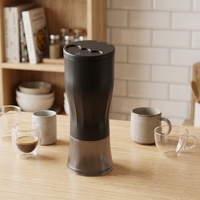 Moulin à café électrique portable Aikelong Mini en plastique - Capacité 50g, logo personnalisable, multi-usages pour la maison, l'extérieur, le café, garantie 1 an
