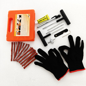 32-Set el aracı lastik tamir kiti içerir kauçuk eldiven çatal iğne Metal araçları lastik basıncı kalem vana çekirdek sökücü onarım fiş - Product Image 5