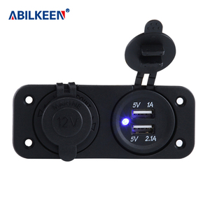 Ổ Cắm Bật Lửa Bộ Chia Cổng 12V USB Kép <span class=keywords><strong>2</strong></span>.<span class=keywords><strong>1A</strong></span>/<span class=keywords><strong>1A</strong></span> Ổ Cắm Bộ Chuyển Đổi Nguồn <span class=keywords><strong>2</strong></span> Cổng USB Sạc Xe Hơi Cho Thuyền Xe Máy Hàng Hải - Product Image 1