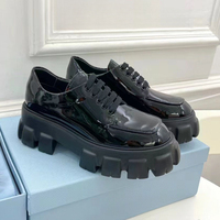 Mocassins en cuir pour femmes, chaussures plates décontractées à plateforme, printemps et automne, avec étiquette Panda Triangle, pour dames