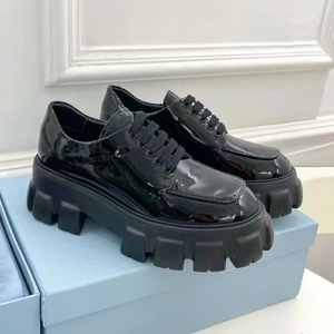 Mocassins en cuir pour femmes, chaussures plates décontractées à plateforme, printemps et automne, avec étiquette Panda Triangle, pour dames - Product Image 4